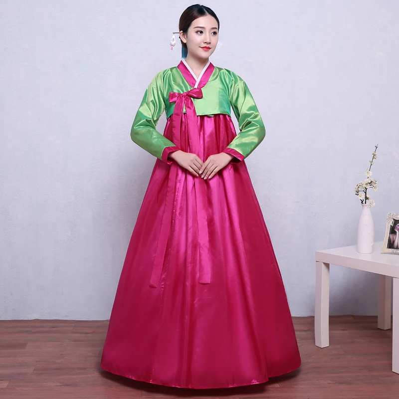 Высокое качество Многоцветный Традиционный корейский Костюм-ханбок платье женский корейский народный танцевальный сценический костюм корейский традиционный костюм вечерние