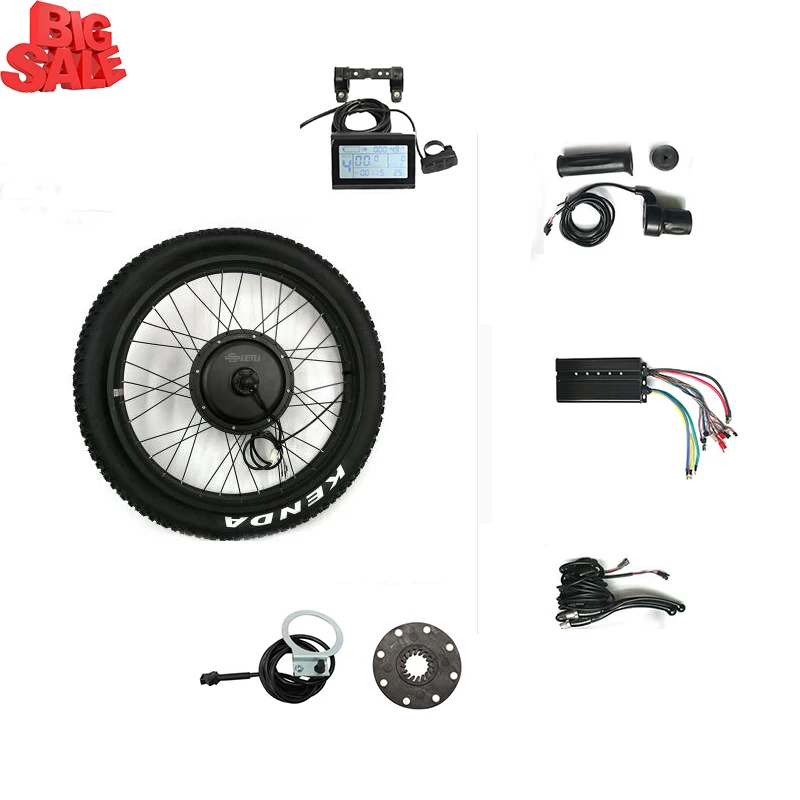 Excellent Rear Drive Ebike 48V 1500W Electric Bicycle Fat snow Bike Conversion Kit 20