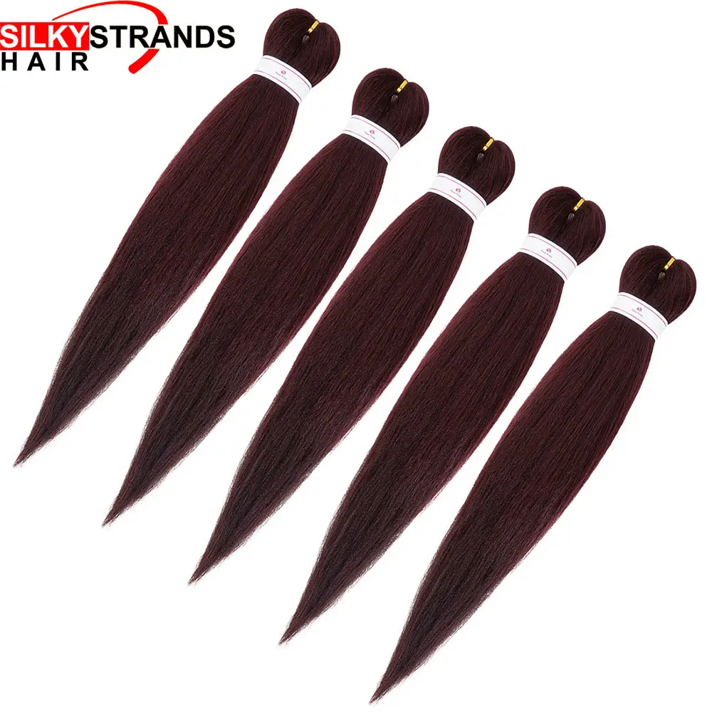 

Soft Perm Yaki One Tone Jumbo Briads Silky Strands Fluffy Synthetic Pre-Stretched Braid