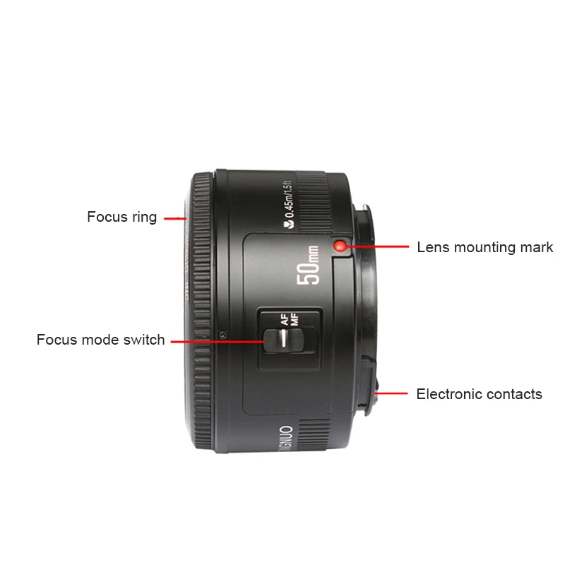 

50mm F1.8 Camera Lens Auto Manual Focus AF MF for Yongnuo YN Cameras Dropshipping
