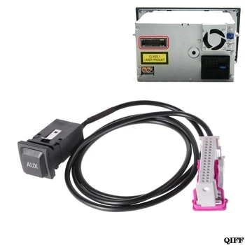 

Car Aux-in RNS-E Navigation AUX Button Audio Adapter Kit 32Pin Plug for Audi May06