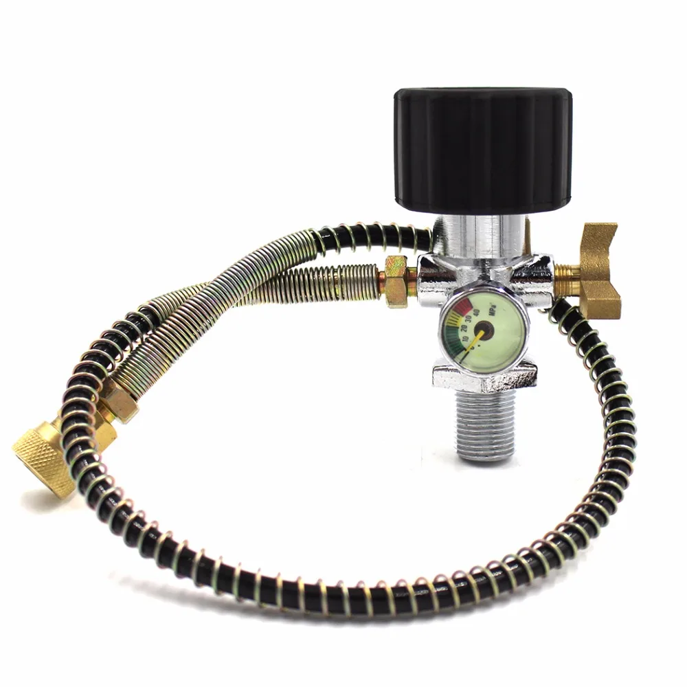 

PCP Scuba Diving Brand New Style Din Valve Filling Station Refill Adapter with 40mpa Gauge 50cm High Pressure Hose M18x1.5