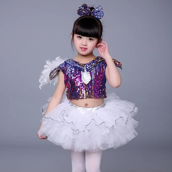 

Children DS Dance Costume Girls Tutu Kindergarten Dance Clothing Children's Modern Jazz Dance Sequined Costumes