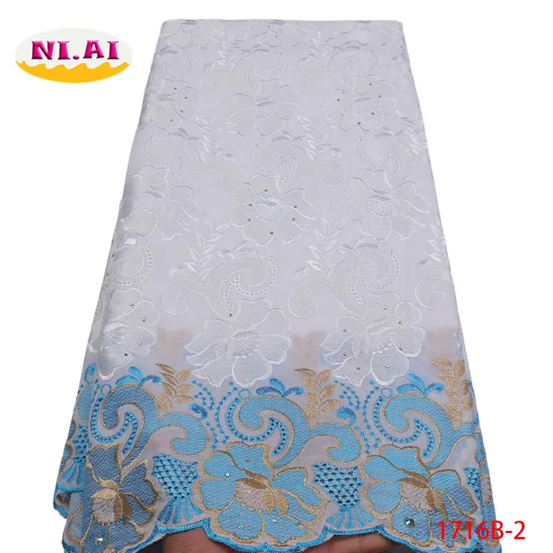 Высокое качество швейцарская вуаль кружева в швейцарском стиле Tissu Dentelle белые нигерийские кружевные ткани африканские платья для женщин NA1716B-1