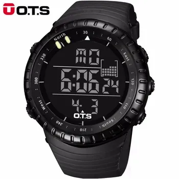 

OTS Cool Watch Men's Watch Electronic Digital Large Dial Sports Student Watch LED Display Multifunction Military Luminous Watch