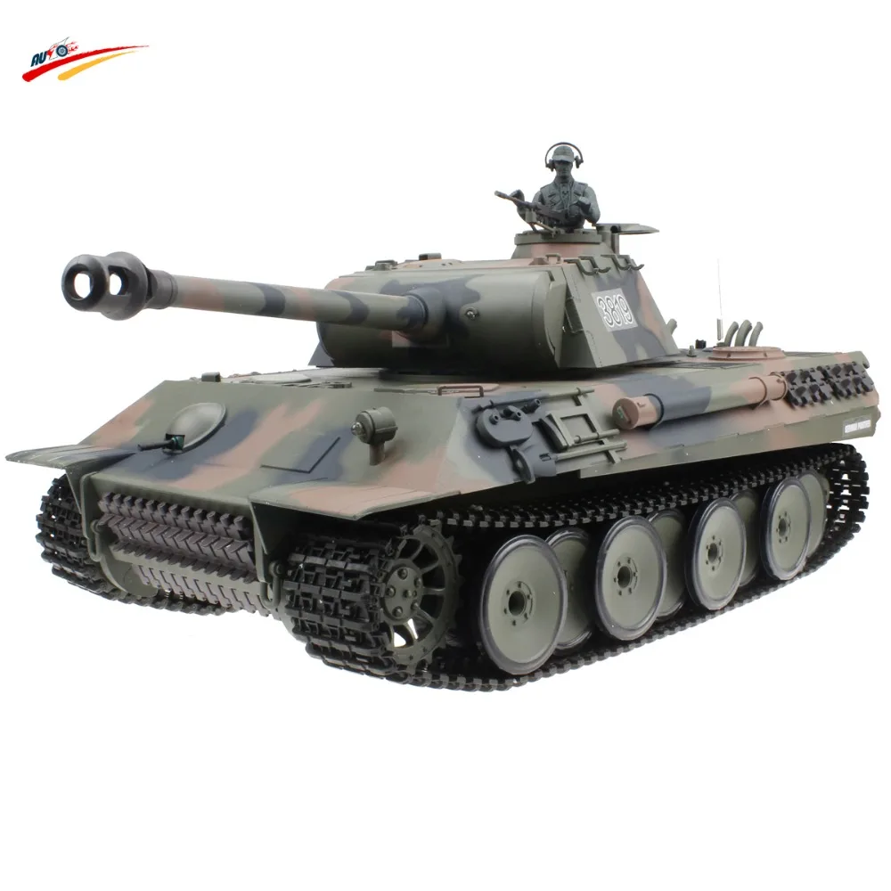 RC Tank German Panther 2.4G 1/16 Radio Remote Control Tank Airsoft with BB+Smoking+Sounding Effect Electronic Tank Model Toy