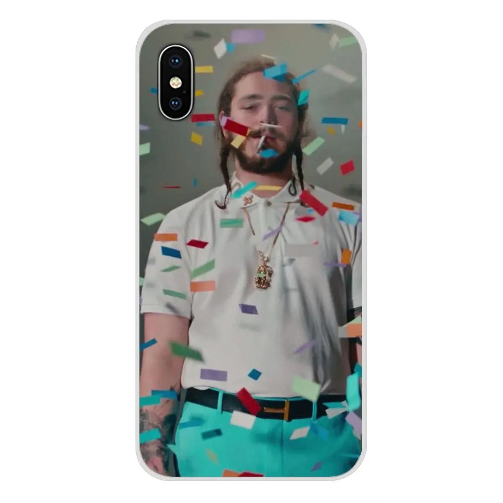 Аксессуары чехлы для телефонов моделей Post Malone Music Art Apple iPhone X XR XS MAX 4 4S 5 5S 5C SE 6 6S 7 8 Plus
