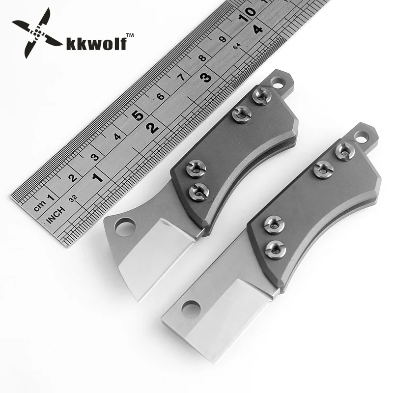 Pаспродажа Kkwolf D2 стали тактический карманный нож ЧПУ ct 4 серый Titanium Ручка Кемпинг Karambit нож EDC обороны цепочка для ключей Рыбалка Инструменты