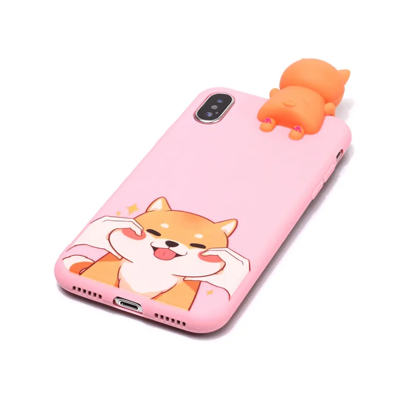 FLYKYLIN Case For iPhone 11 Pro Max 5 5S SE 2 XS XR X 6 S 6S 7 Plus 8 Cover  Unicorn Soft TPU Silicone 3D Dolls Toy Phone Coque