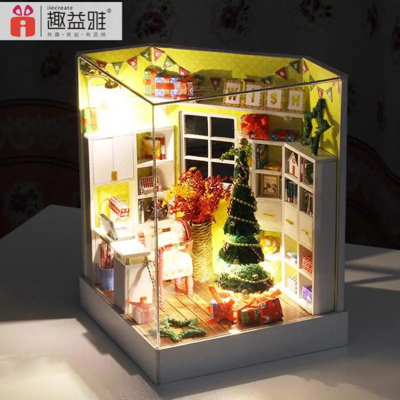 Домашнее украшение поделки DIY Кукольный дом деревянные куклы Дом 3D миниатюрная