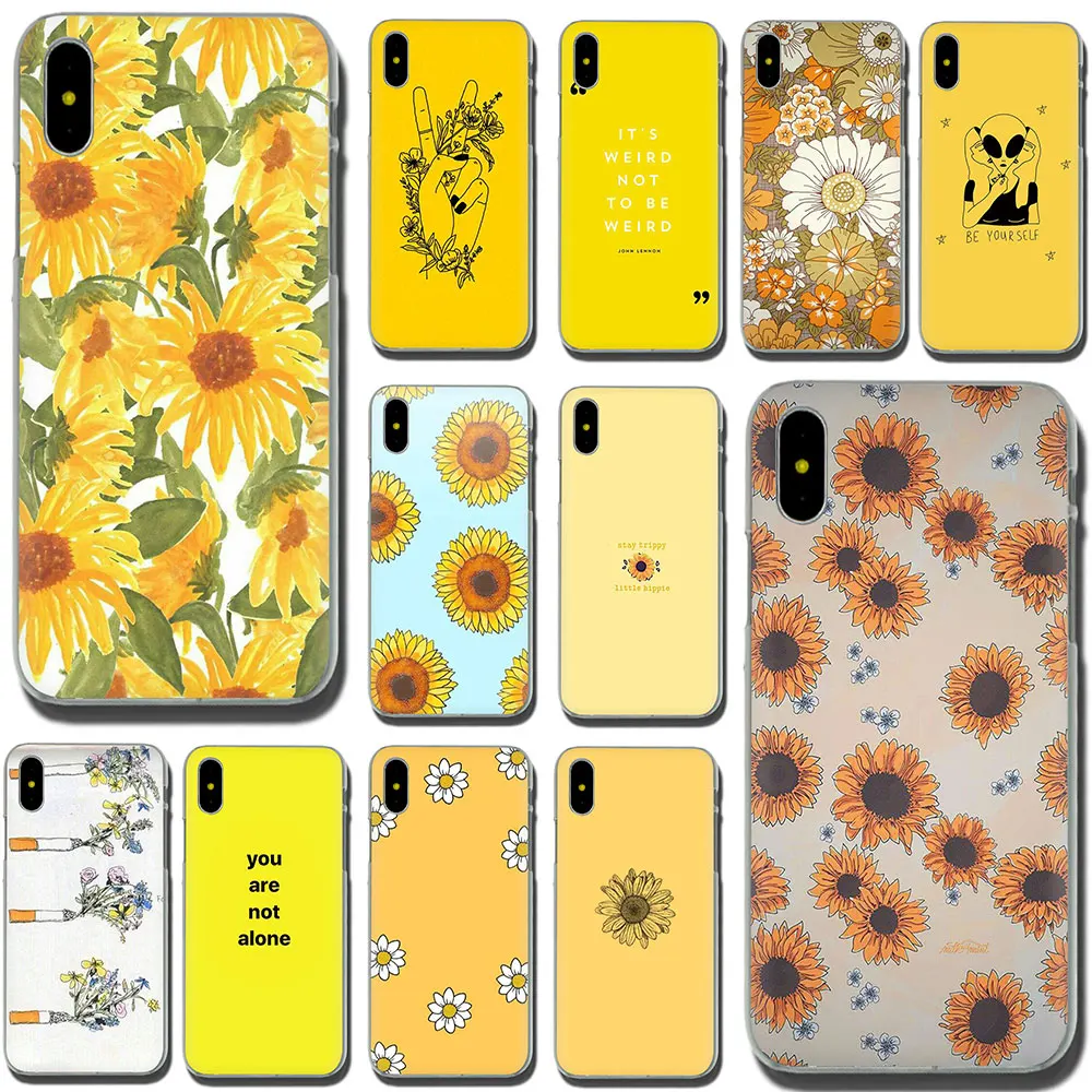 

Hippie Aesthetics yellow Pattern Newest Super Cute Hard phone cover case for iPhone 11 Pro 6 6S Plus 7 8 Plus X XS XR XS Max