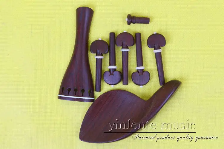 

New 1 set 5 string violin parts rosewood shell inlay 4/4 violin accessories 1#