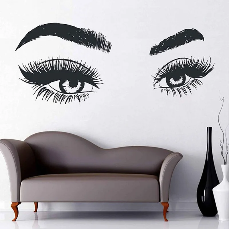 

Eye wall applique eyelash sticker make-up wall applique girl eyebrow wall decoration beauty parlor make-up wall decoration G10