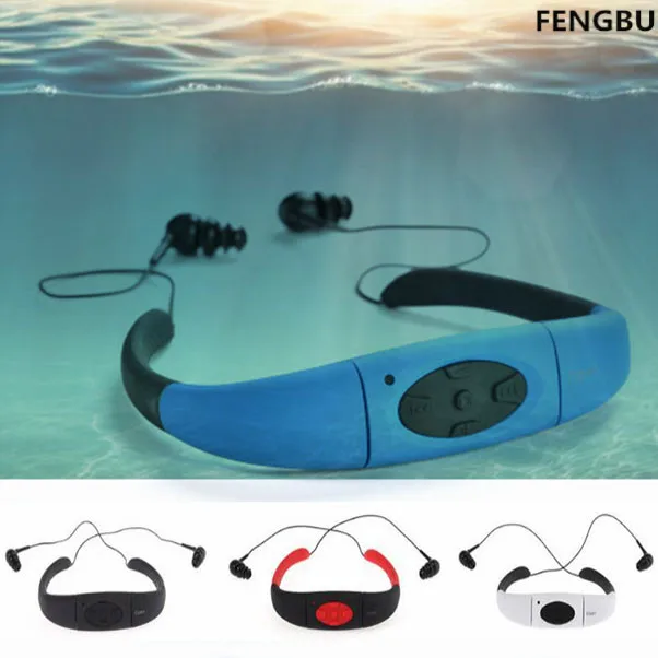 Fengb IPX8 Водонепроницаемый 8 Гб подводный спорт MP3 музыкальный плеер шейным стерео