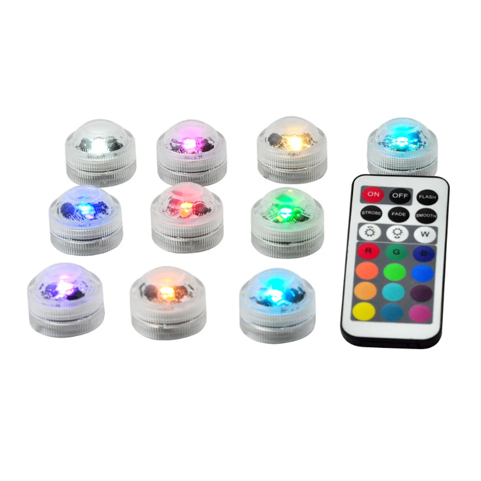 Водонепроницаемая подводная Светодиодная лампа RGB питание от батарейки ночник