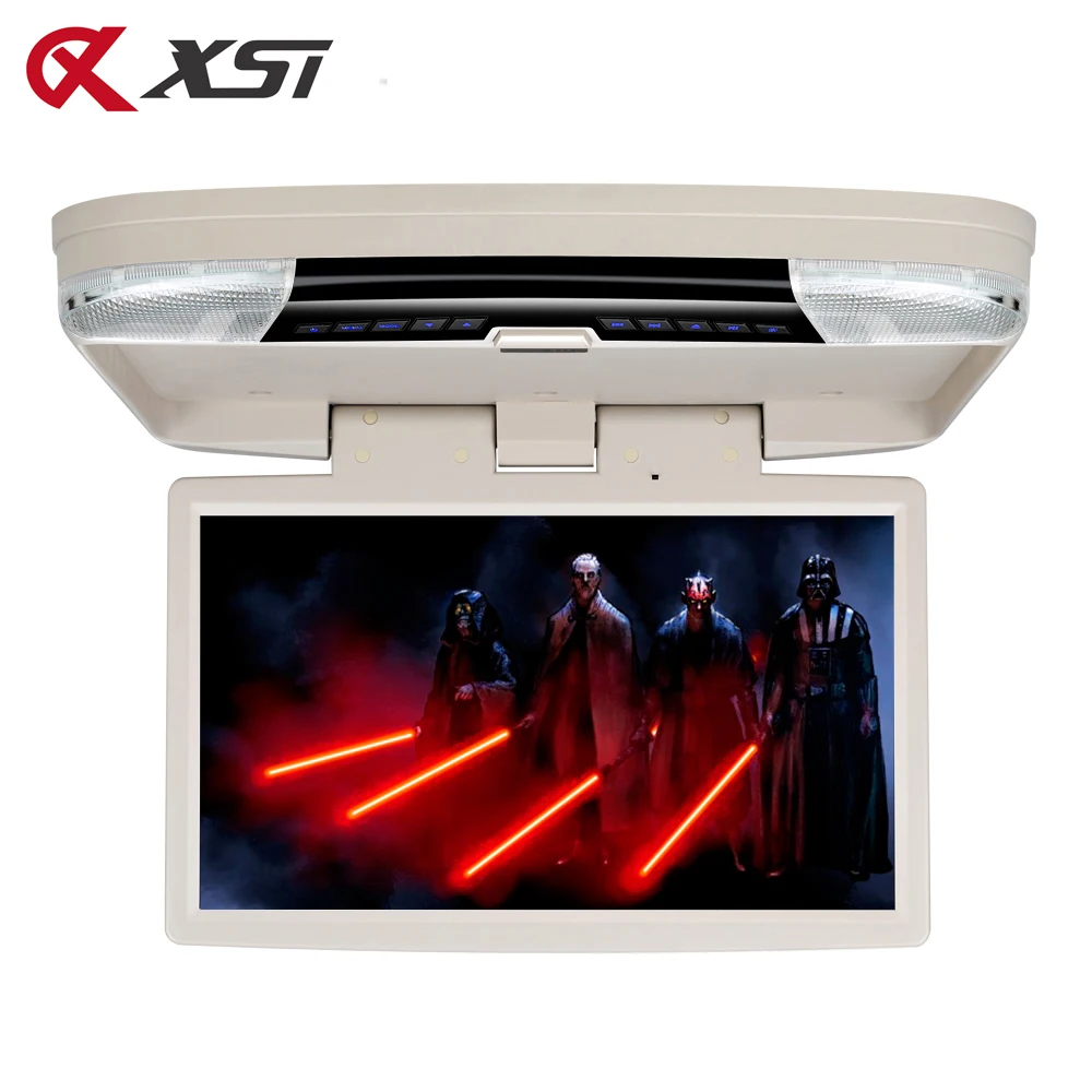 XST 15,6 дюймовый автомобильный потолочный откидывающийся DVD монитор HD 1080P видео с ИК/FM передатчиком/HDMI/USB/SD картой/MP5 плеером/игрой
