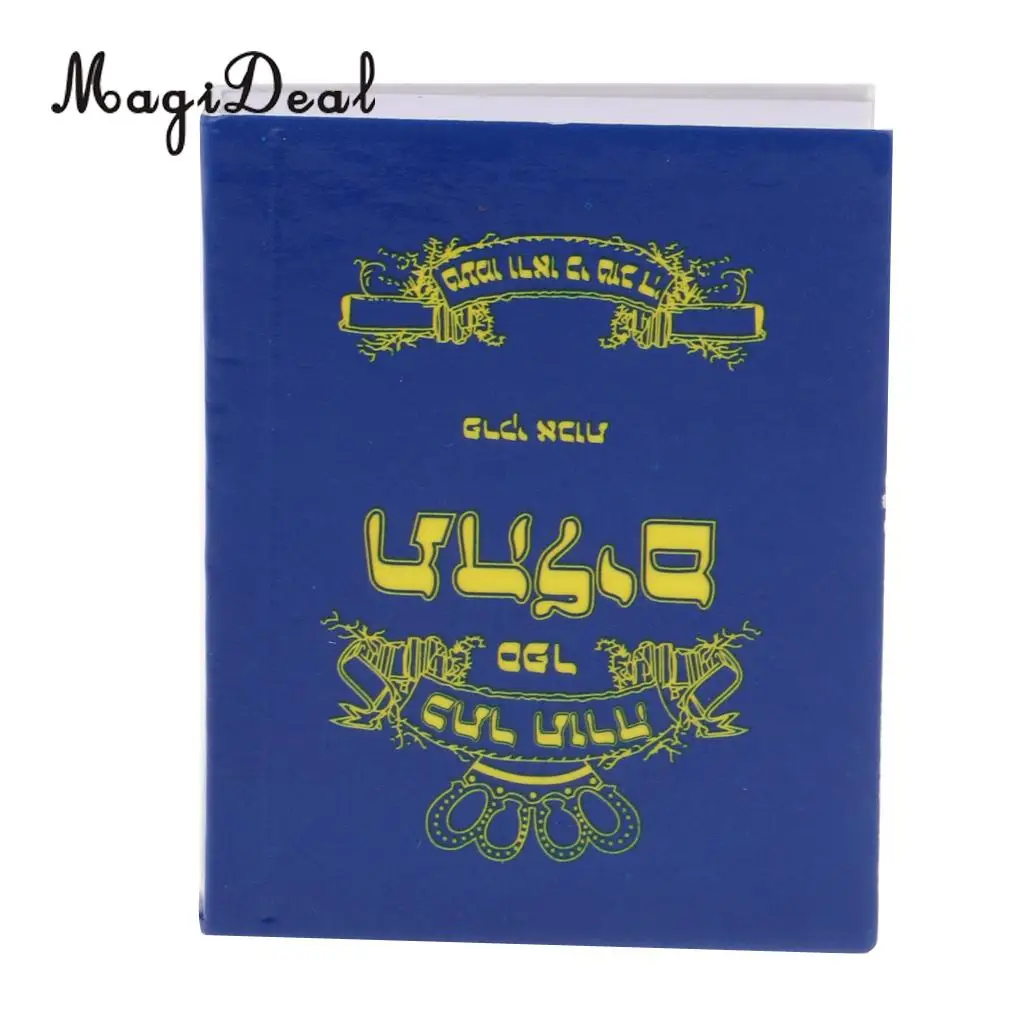 1/6 Scale Mini Holy Bible Book Model Dollhouse Miniatures Decoration for Study Room Blue Cover