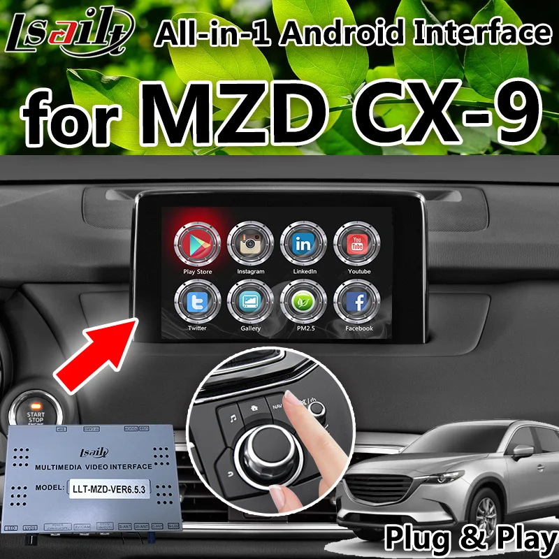 Lsailt Android 7,1 Автомобильный видео интерфейс навигационная коробка для Mazda CX-9 с 32G rom, ram 3g, carplay