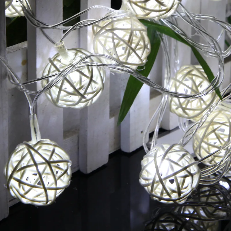 Новогодний декор 1 м 3 м светодиодный ротанговый шар гирлянды натальные рождественские украшения для дома Adornos De Navidad, Q - Color: White
