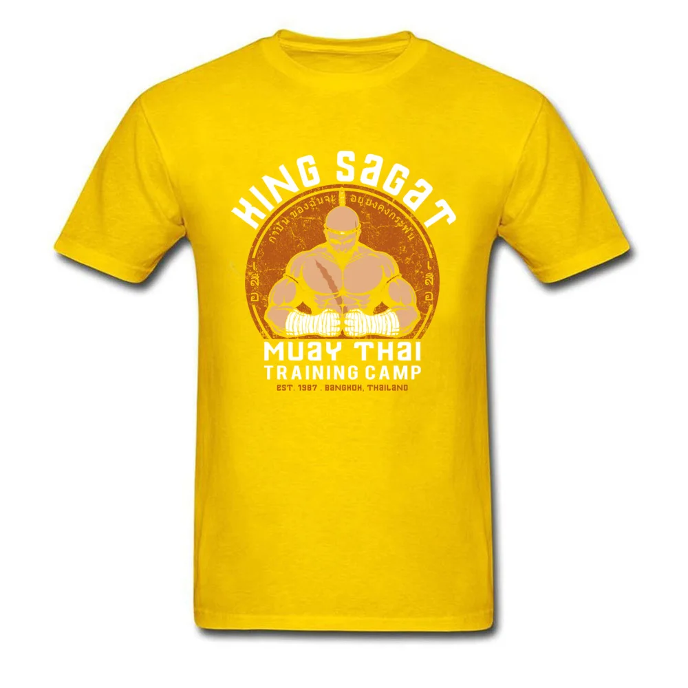 Muay Thai Camp Printing April FOOL DAY Pure Cotton O Neck Mens Tops & Tees Personalized Tee-Shirts Coupons Short Sleeve Tshirts Muay Thai Camp yellow