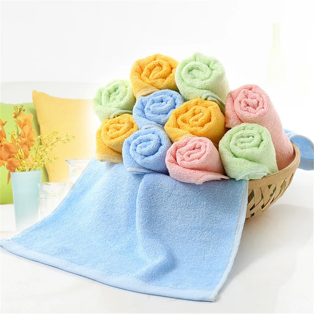 Random Sent 1pc Bamboo Fiber Fabric Washcloth Absorbent Hair/Hand Towel