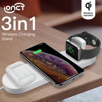

3 in 1 Qi Wireless Charger For iPhone X Xs Max XR Xiaomi Fast Wirless Charging Born for Apple Watch 1 2 3 4 AirPods charger dock