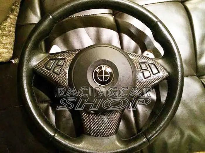 Настоящая накладка на руль из углеродного волокна M для BMW E60 E61 E63 E64 M5 M6 5 series B314Y|cover