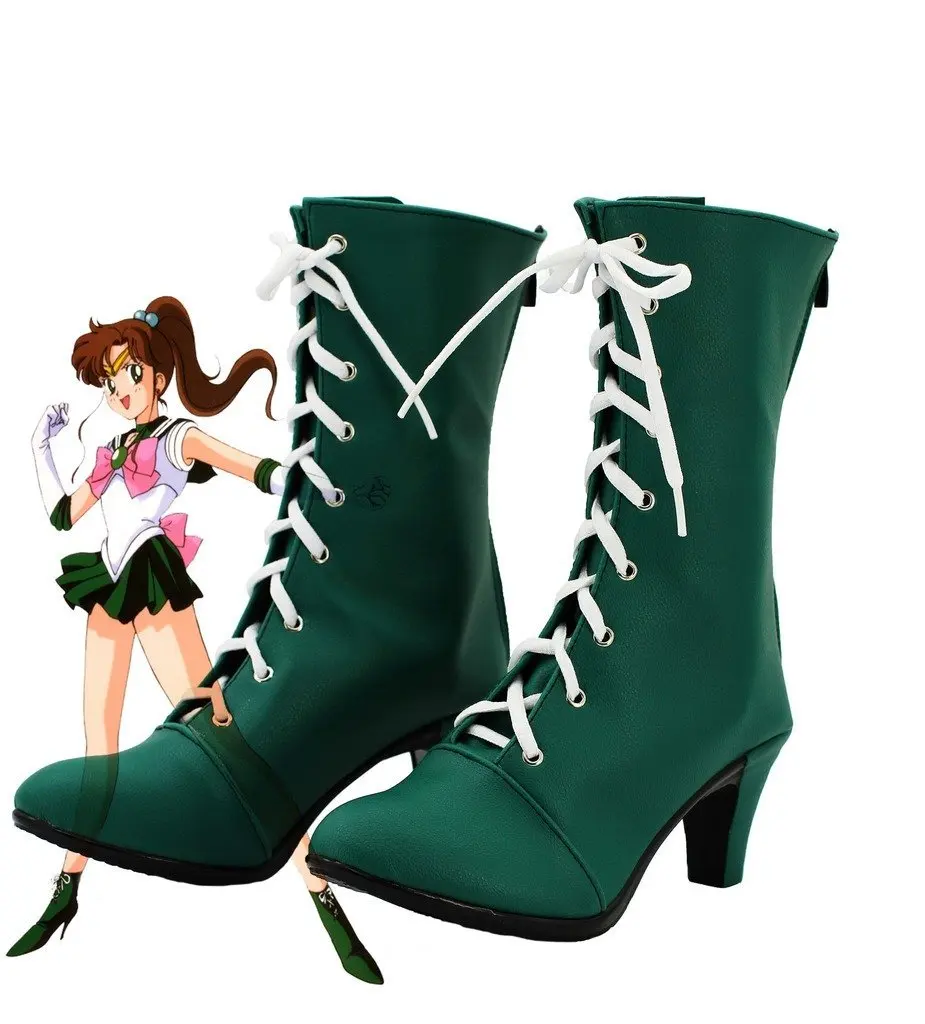 Sailor Moon Sailor Jupiter Makoto Kino Cosplay Shoes Boots Custom Made