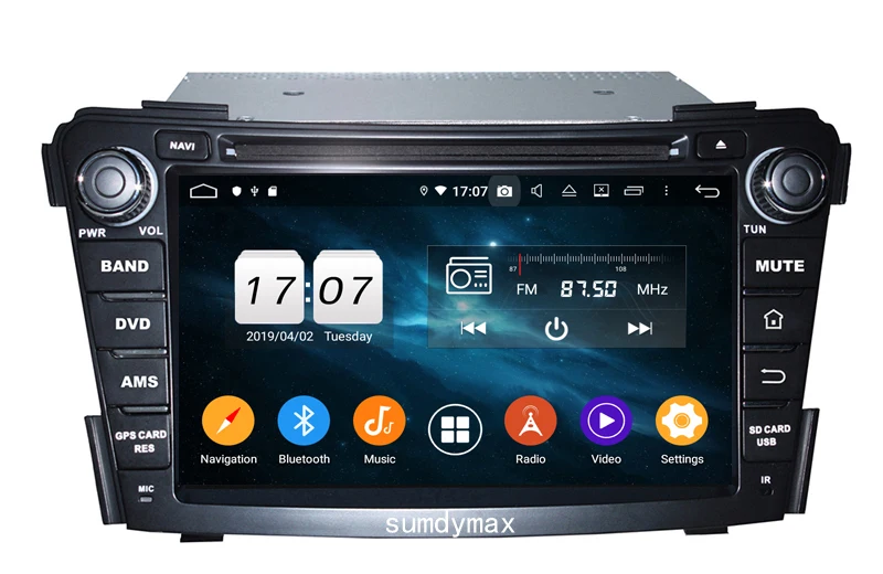 Два din автомобильный dvd мультимедийный плеер для hyundai I40 2010- android 9,0 автомобильный Радио gps навигация bluetooth руль 4g