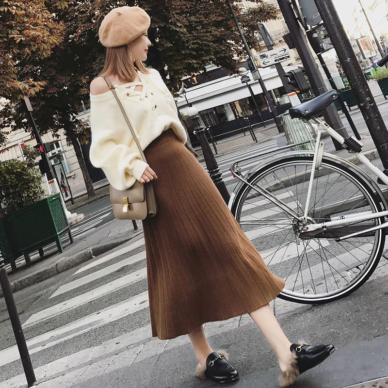 

2019 Autumn New Women Fashionable Style Small Fragrant Breeze Two Sets of Temperament Lace Sweater Suit Skirt Fashion Trend