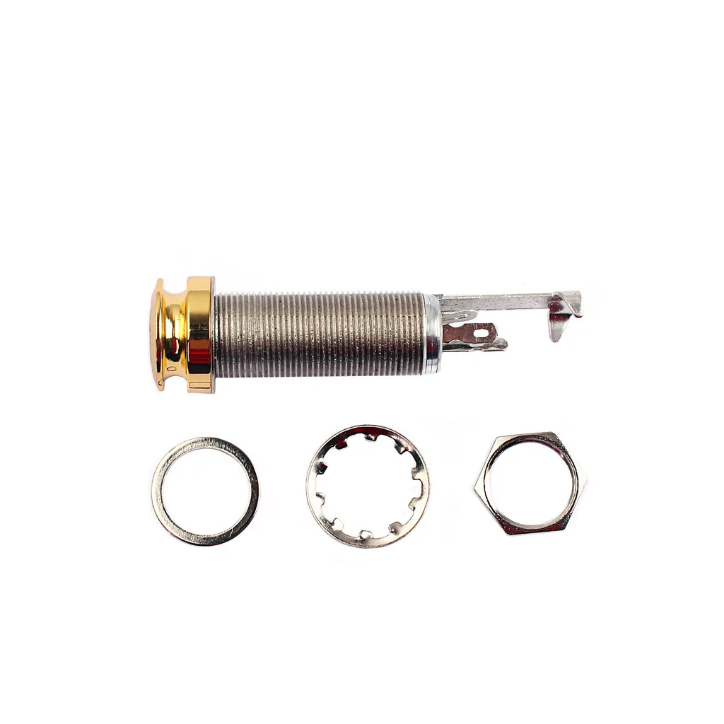 Cylinder Style Bass Guitar End Pin Endpin Output Jack 1/4'' Stereo Jack Socket Plug For Acoustic Electric Guitar Bass Mandolin