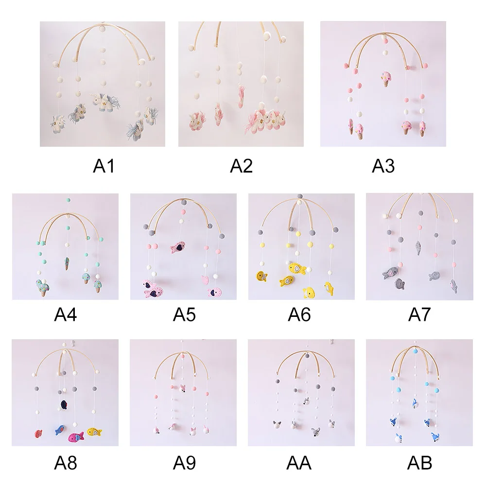 Детские погремушки Игрушки Коляска подвесная мультяшная Войлочная игрушка кроватка деревянная ветряная колокольчик декор комнаты детская коляска кроватка подвесные погремушки