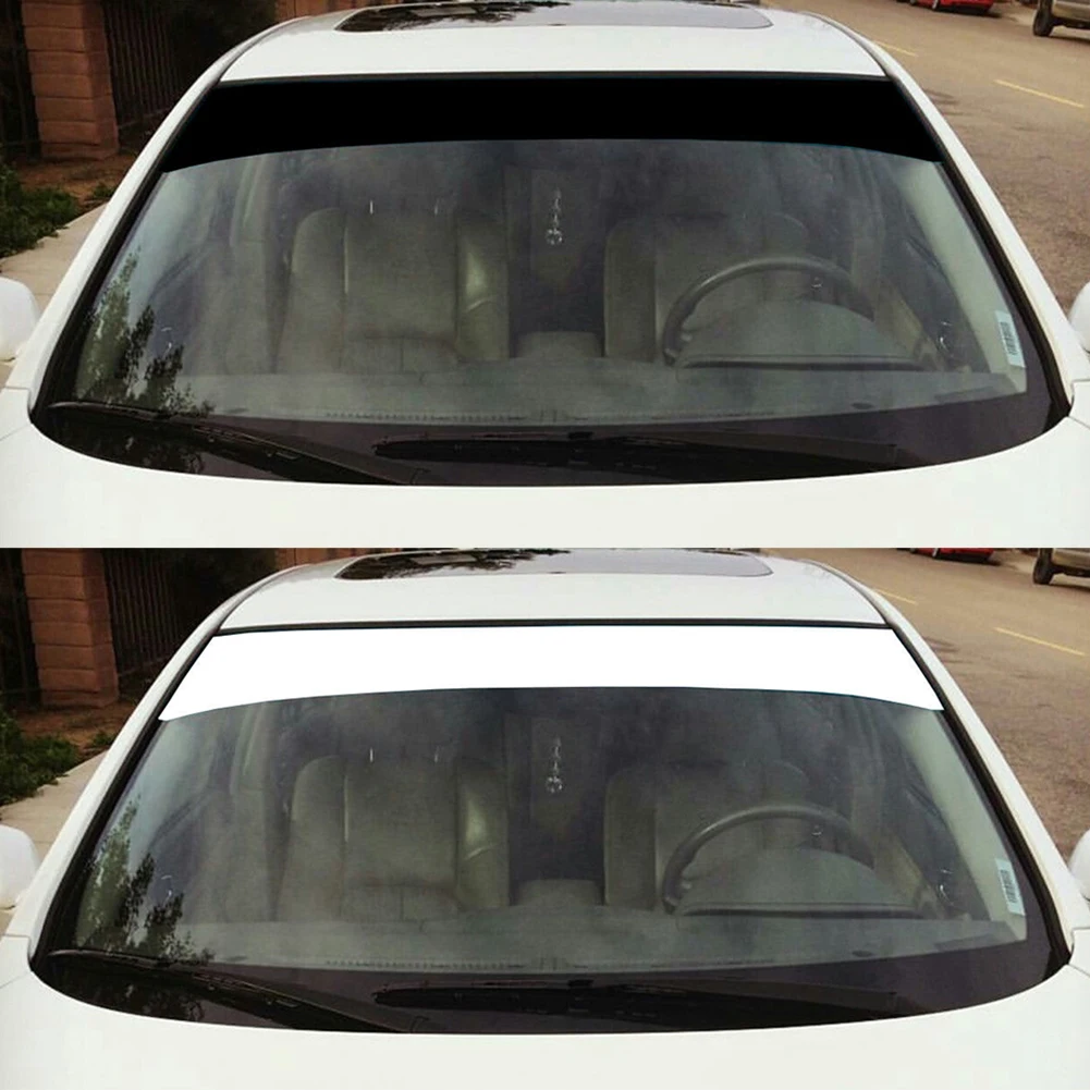 " X 60" виниловая Автомобильная наклейка на лобовое стекло баннер полоса гоночная полоса Наклейка на окно автомобиля солнцезащитный козырек декоративный солнцезащитный крем черный белый