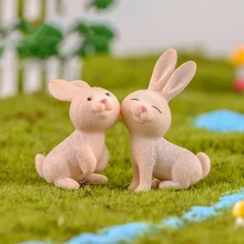 ZOCDOU 1 шт. милый желтый мультфильм кролик улыбается морковка заяц орнамент маленькая Статуэтка маленькая фигурка ремесла милый деко