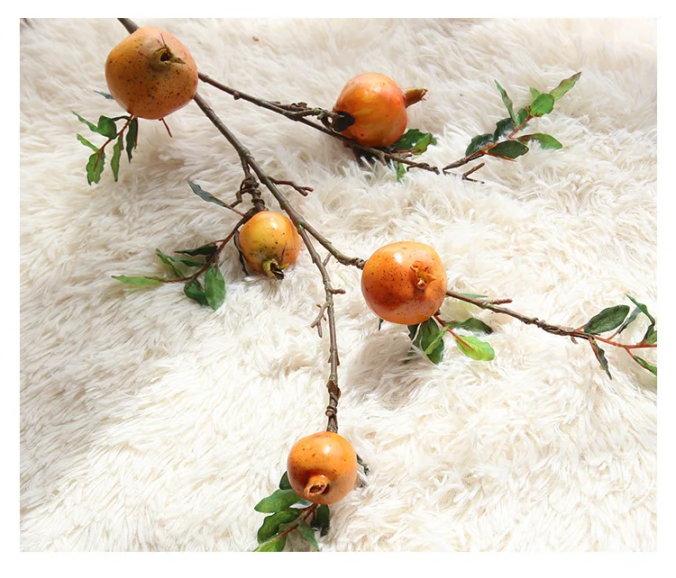 5 Heads Artificial Pomegranate Plastic Fruit Branch Artificial Green Plant Flowers for Wedding Home Garden Decoration Fake Plant 5 Heads Artificial Pomegranate Plastic Fruit Branch Artificial Green Plant Flowers for Wedding Home Garden Decoration Fake Plant
