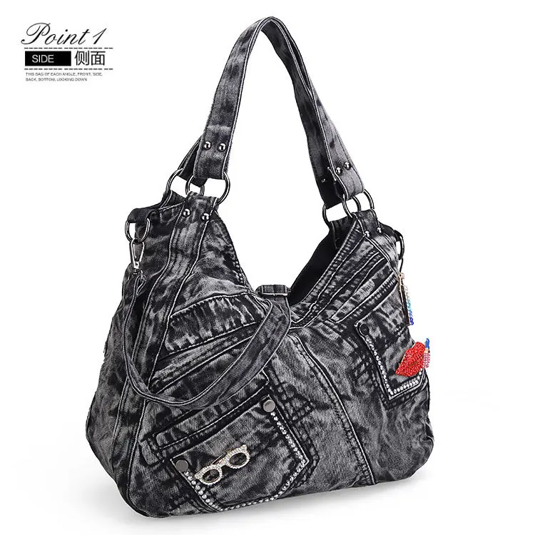 Cheap denim shoulder bag