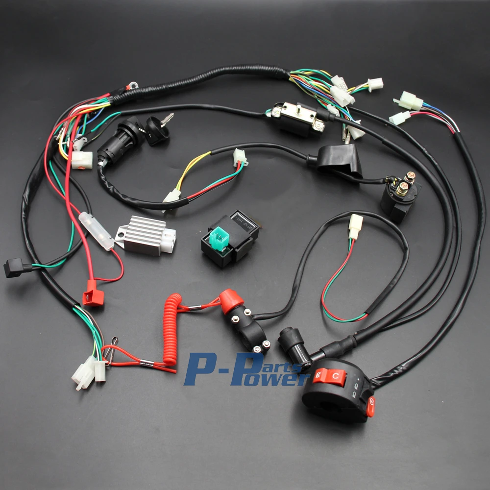 Wiring Harness Loom Solenoid Coil Rectifier Cdi Kill Switch 50cc 70cc 90cc 110cc 125cc Atv Quad Bike Buggy Gokart New Coil Cdi 125cc Quad Atv50cc Cdi Aliexpress