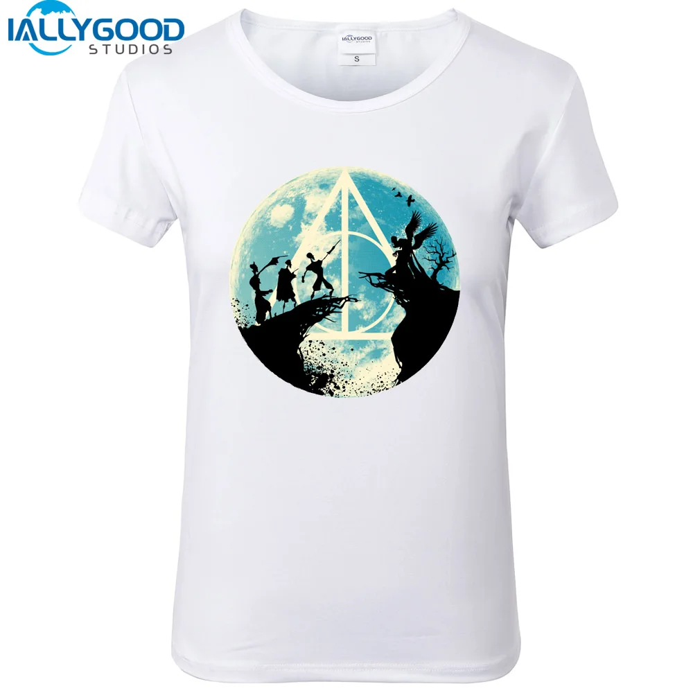 

New Summer Fashion Three Brothers Fairytale T-Shirts Women Funny Printed T-Shirts Short Sleeve Slim Women White Tops S1367