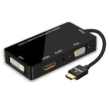 

HDMI Splitter to HDMI DVI VGA Audio Converter Gold-plated Jack 4K for Laptop Computer HDTV PS3 Multiport 4-in-1 HDMI Adapter
