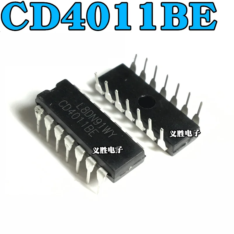 10PCS CD4011BE DIP14 CD4011 DIP Quad 2 input NAND gate logic chipin