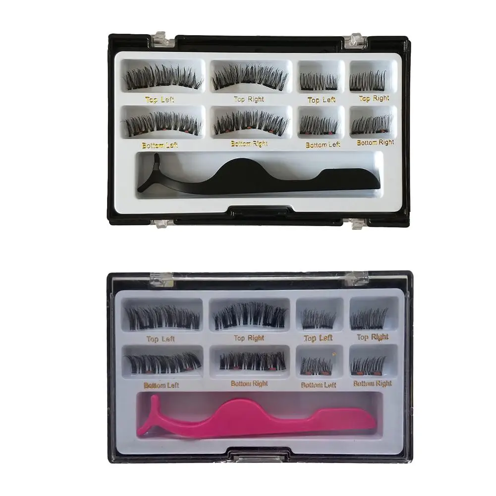 

3D Magnetic False Eyelashes Box Package Women Eye Make Up Tools Fake Lashes Self-Adhesive Eyelash With Tweezers
