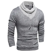 Для мужчин свитер Новое поступление осень-зима Мужская мода пуловер с высоким воротом и Однотонная одежда свитер мужской Костюмы уличная