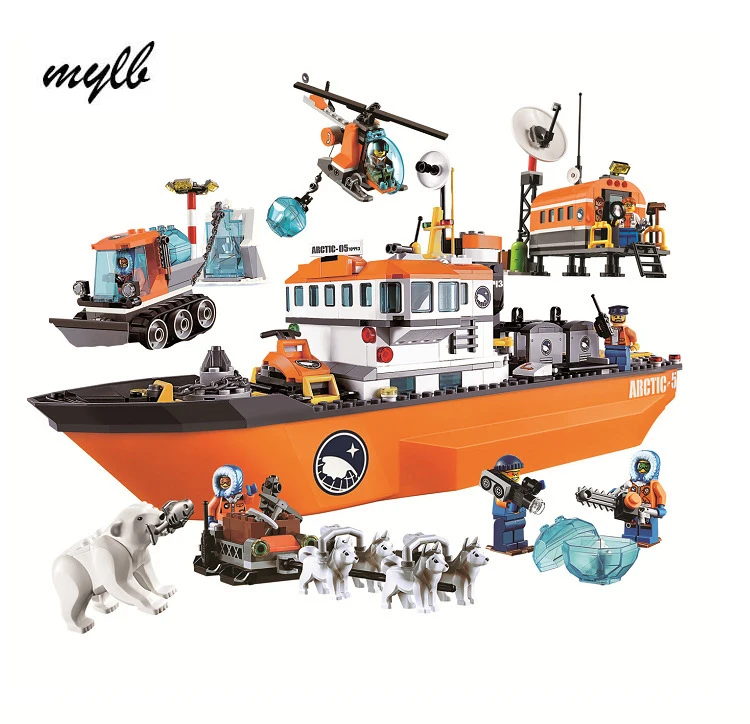 

mylb 760Pcs City Arctic Icebreaker Model Buildinlg Kits Blocks Brick Toys Compatibe With DIY