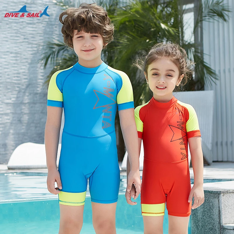 Monos de manga corta para niños, traje de baño de alta elasticidad para  niños, traje de baño para Surf, buceo, protector solar|Bodis| - AliExpress