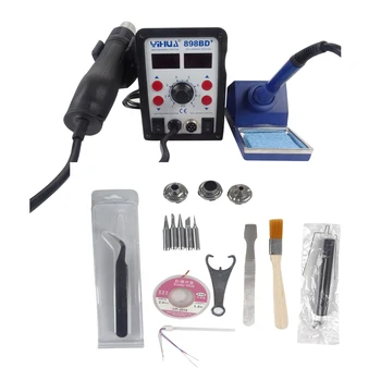 

YIHUA 898D+ 2 in1 Rework Station Hot Air Gun + Solder Iron SMD Hot Iron Soldering Station
