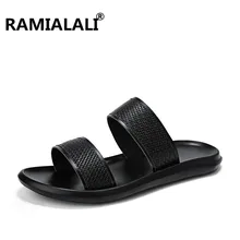 Из коровьей кожи мужские сандалии из кожи; Модные слипоны; дышащие мужские пляжные сандалии; женская обувь из натуральной кожи пляжные сандалии-гладиаторы Для мужчин