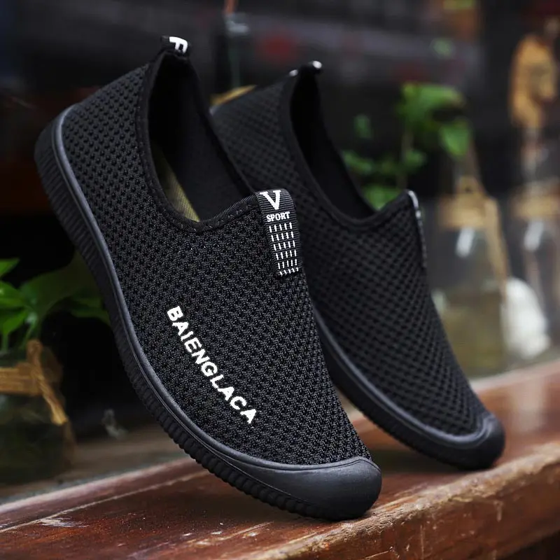 Sneakers Mens Shoes Mesh Fly Woven Breathable Comfortable Sports Casual Shoes