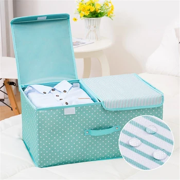 

Storage Box with Lids No Smell Oxford Storage Baskets Containers Bins With Double Cover Organizer for Kids Wardrobe Storage Box