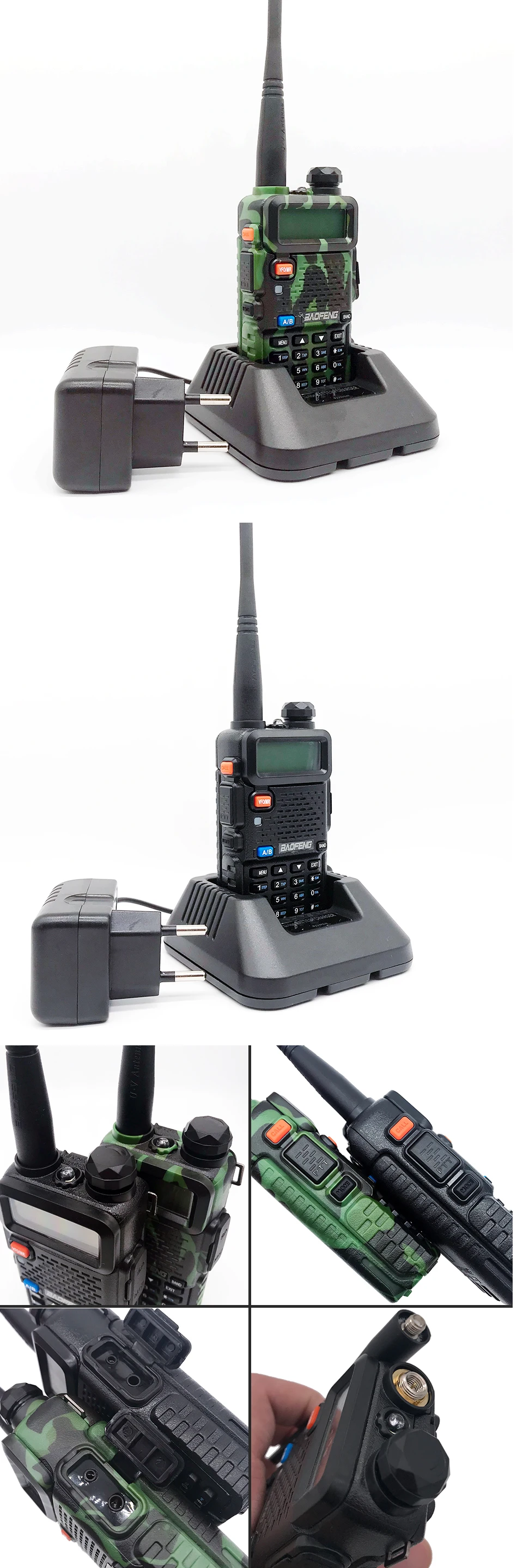 1 шт. BAOFENG UV-5R иди и болтай Walkie Talkie UHF VHF Любительское радио, Си-Би радиосвязь станция высокое Мощность HF Quad Band Мобильный трансивер