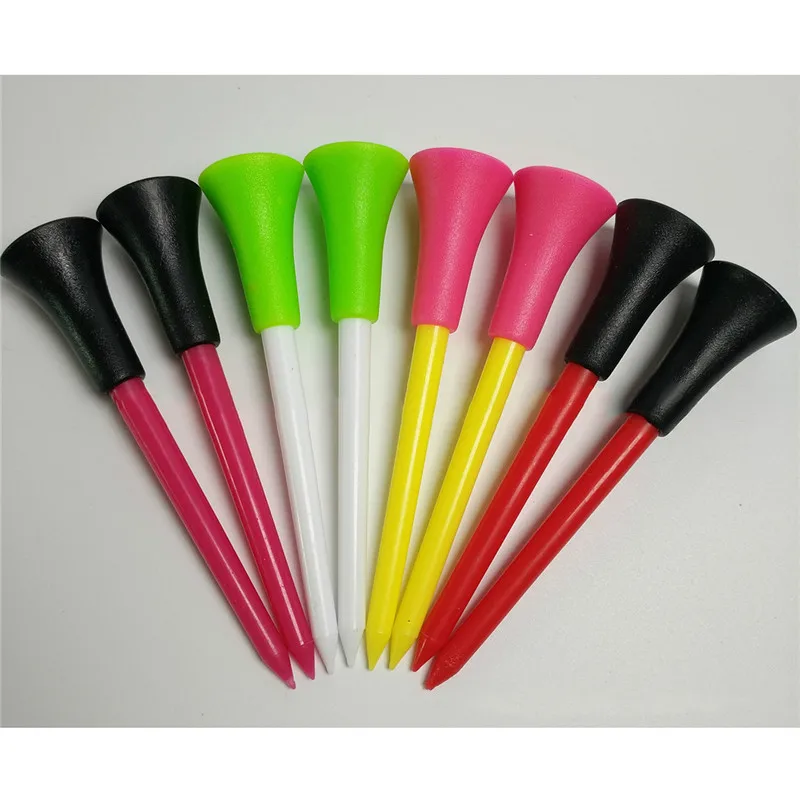 PGM Golf Tees 50Pcs Plastic Golf Tees 83mm Rubber Outdoor Sport Golfs Double Tee Multi Color Durable Rubber Cushion Top Golf Tee PGM Golf Tees 50Pcs Plastic Golf Tees 83mm Rubber Outdoor Sport Golfs Double Tee Multi Color Durable Rubber Cushion Top Golf Tee